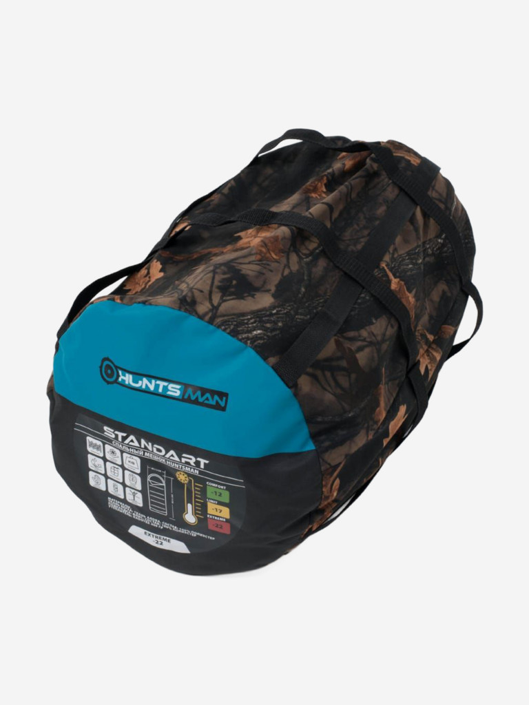 Спальный мешок Huntsman Standart зимний утепленный с подголовником одноместный (до -22) для охоты и рыбалки