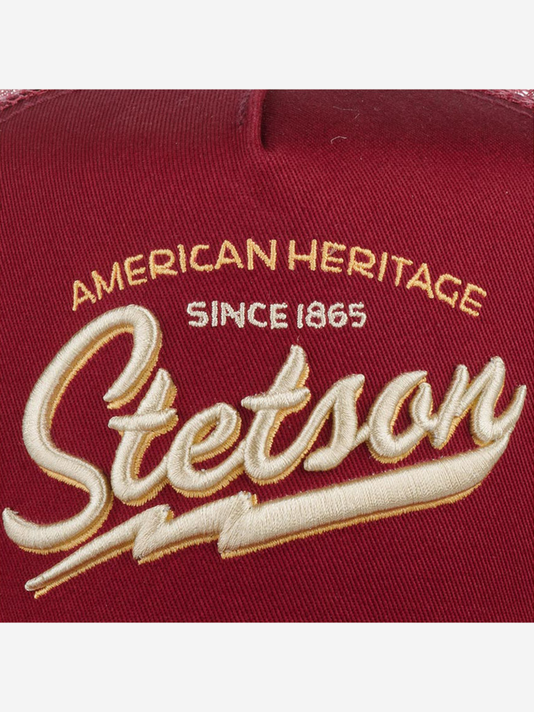 Бейсболка с сеточкой STETSON 7751171 TRUCKER CAP AMERICAN HERITAGE CLASSIC (малиновый)