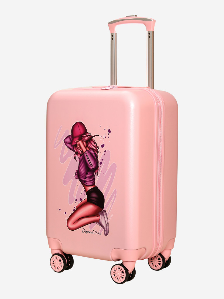 Чемодан детский BEYOND TIME G207 Девушка в кепке розовый