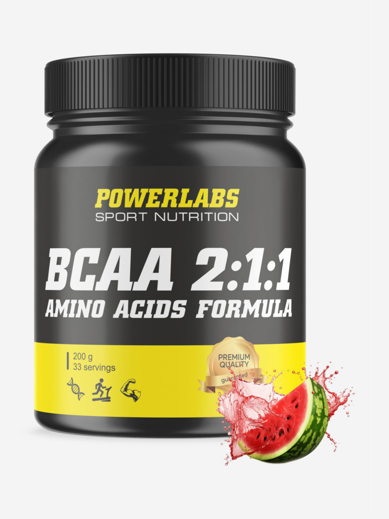 BCAA, Powerlabs, 200 г, арбуз