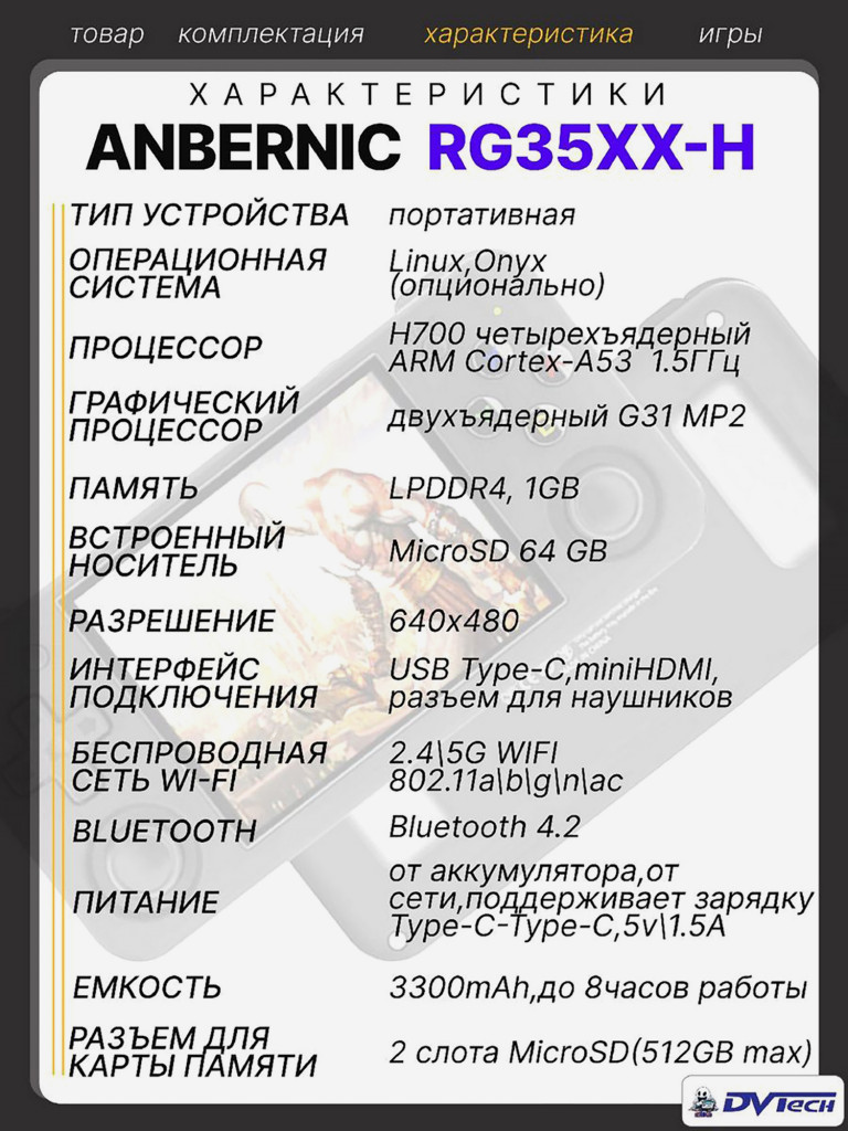 Портативная игровая приставка ANBERNIC RG35XX-H