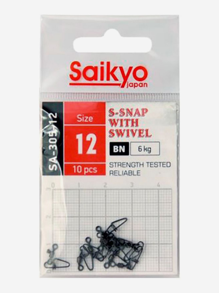 Вертлюг с застежкой Saikyo SA-305-12 (2 упаковки по 10 штук)