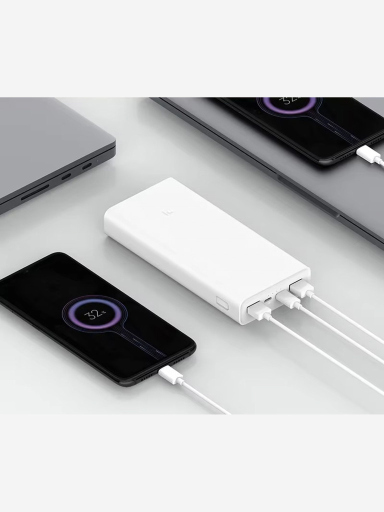 Внешний аккумулятор Xiaomi Power Bank 3 20000 Mac Fast Charge QC3.0 PLM18ZM белый