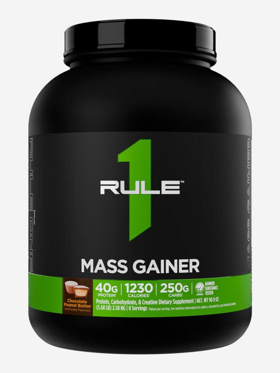 Гeйнeр Rule 1 Mass Gainer, 2580 г, Шоколадно арахисовоe масло