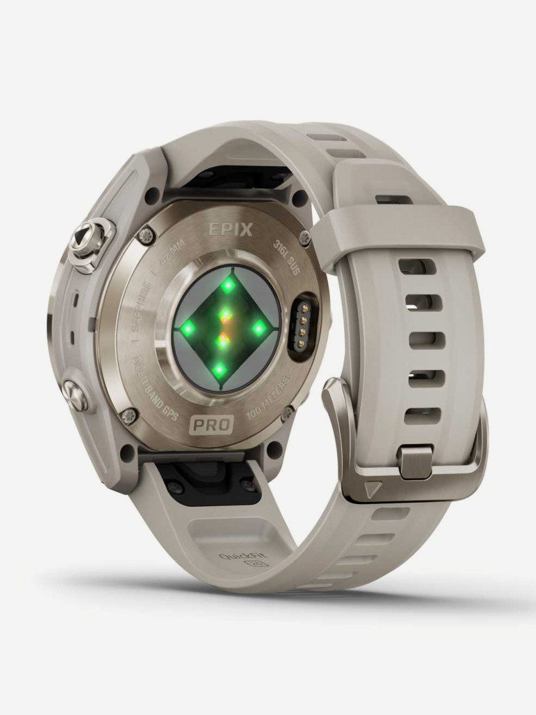 Спортивные часы Garmin EPIX PRO (Gen 2) Sapphire Edition 42 мм, золотистый корпус со светло-песочным ремешком
