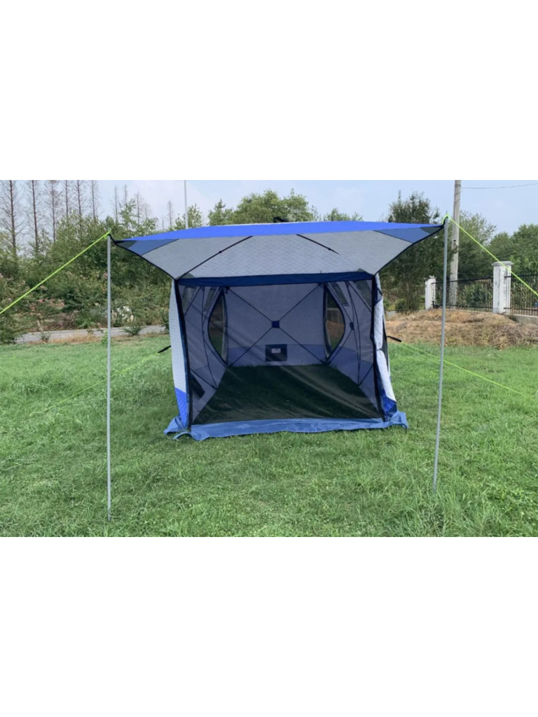 Зимняя палатка Terbo-Mir 2023 (400х200 см) трехслойная мобильная баня для кемпинга и рыбалки