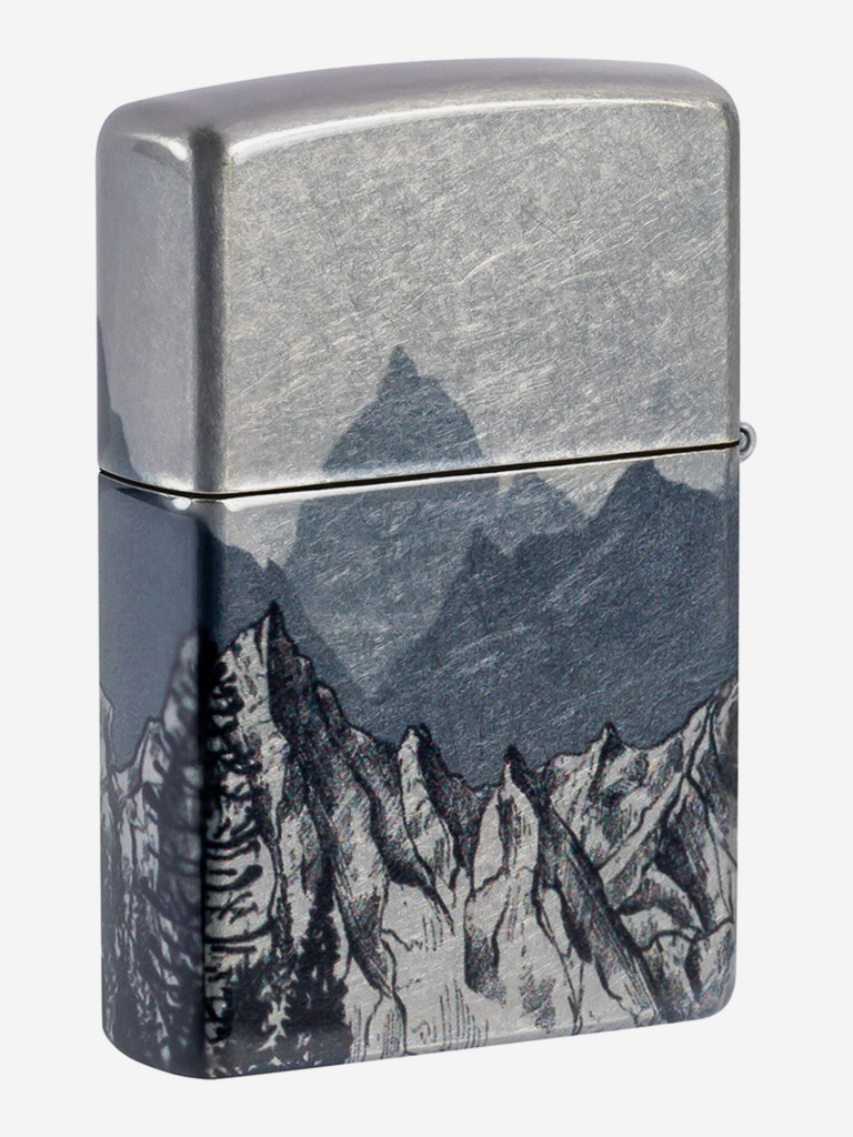 Зажигалка бензиновая ветроустойчивая Zippo Mountain Sketch 540 Tumbled Chrome
