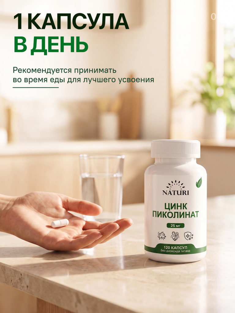 Zinc Picolinate NATURI, 120 капсул