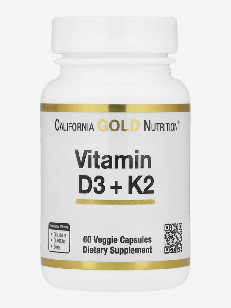 Витамин Д3+К2, California Gold Nutrition, 60 капсул