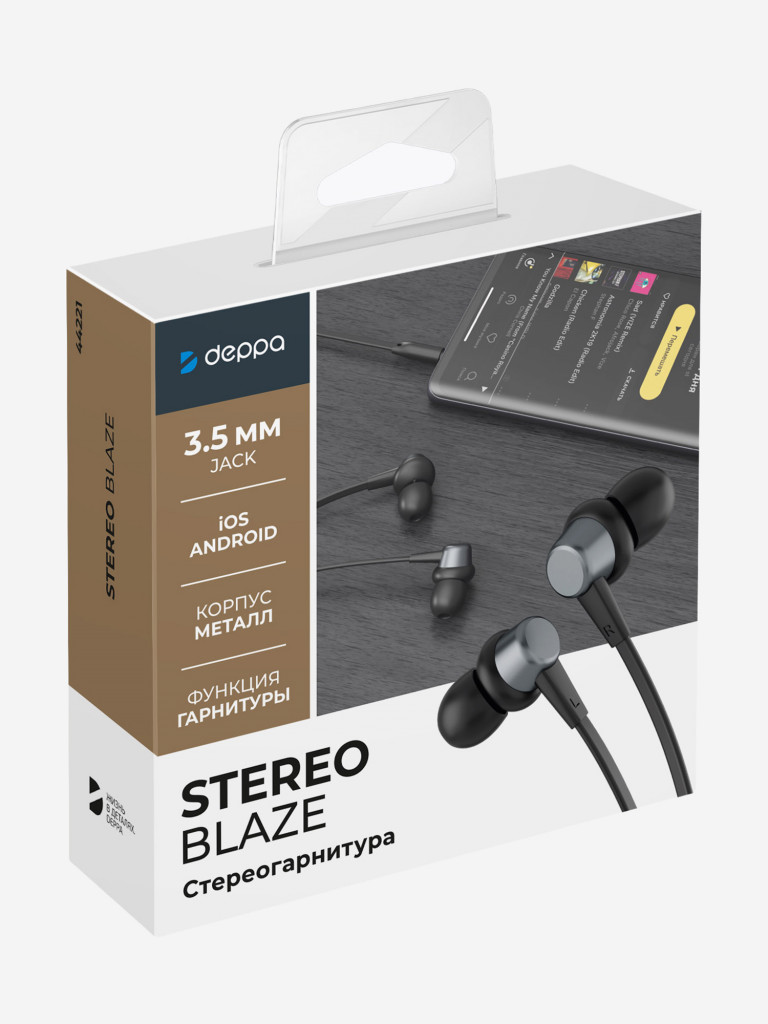Стереогарнитура Stereo Blaze jack 3.5 mm, 1.2 метра