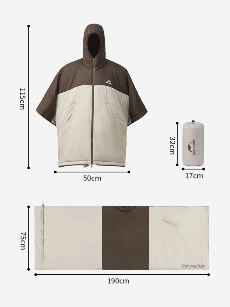 Спальный мешок-пончо Naturehike Multi-Purpose Cloak Sleeping Bag CNK2300SD019 Зеленый