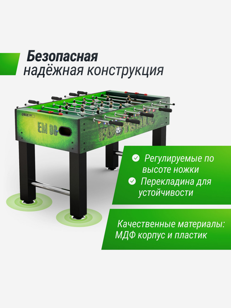 Игровой стол UNIX Line Футбол - Кикер 140х74 cм зеленый
