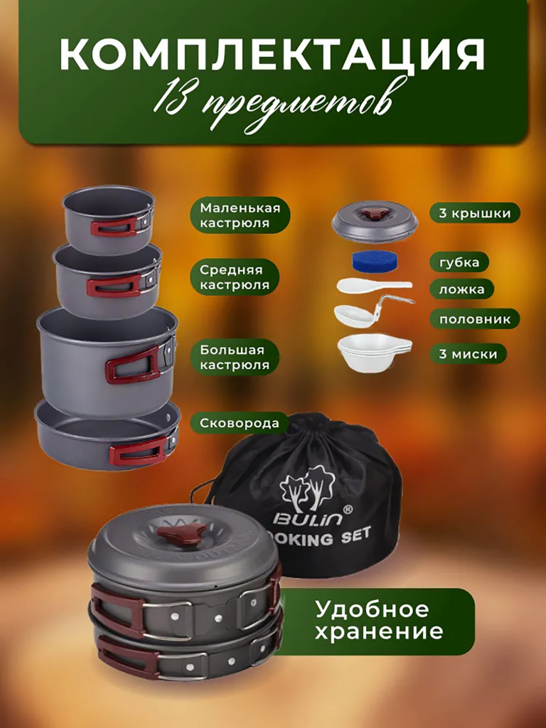 Набор посуды туристический на 4-5 человек BL200-C5