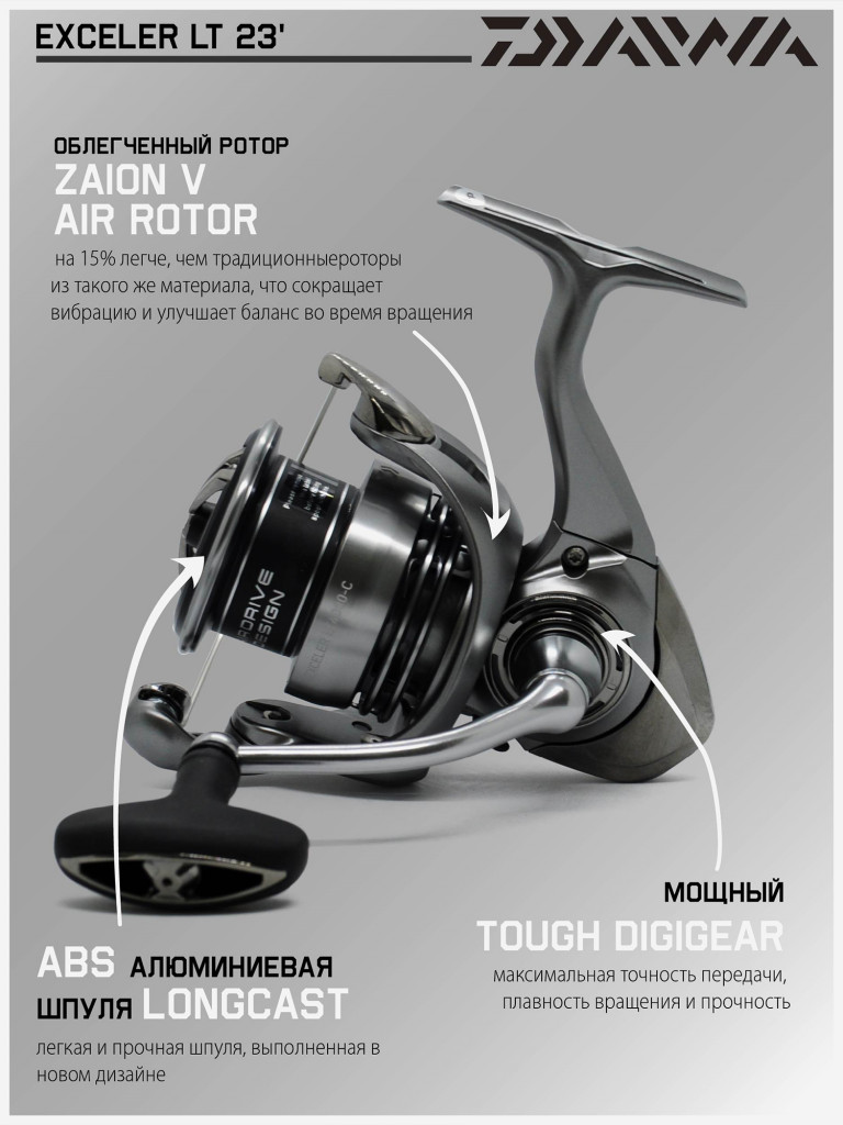 Катушка для спиннинга безынерционная Daiwa 23 Exceler LT 4000-C