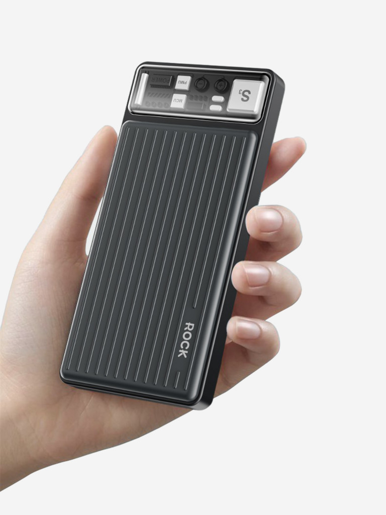 Внешний аккумулятор ROCK P98 PD20W Travel Series Power Bank With Cable 10000mAh черный