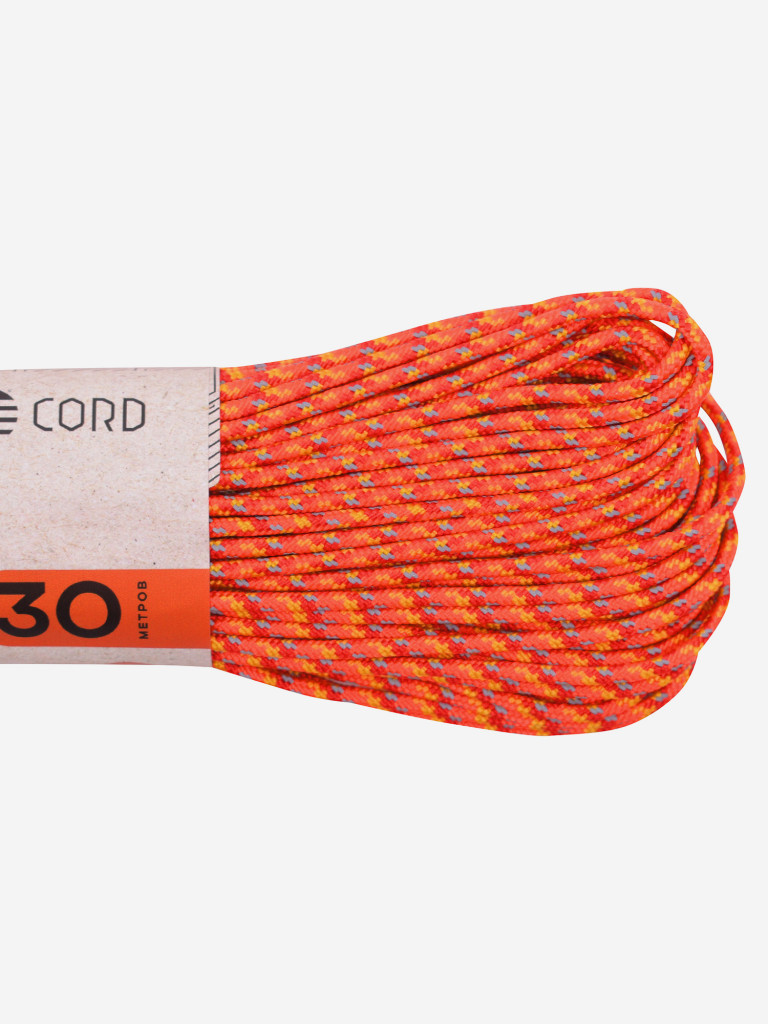 Паракорд 275 T-Gear x CORD nylon 30м световозвращающий (Orange X)