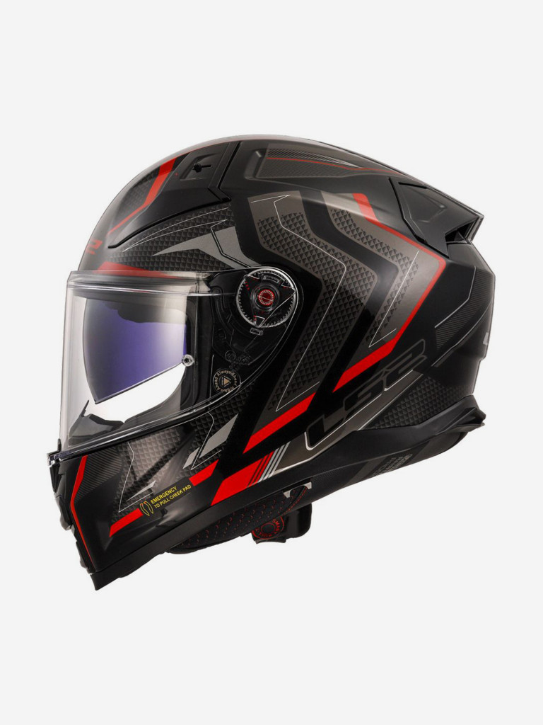 Мотошлем LS2 FF811 VECTOR II ALIZER (черно-красный, глянцевый, BLACK RED)