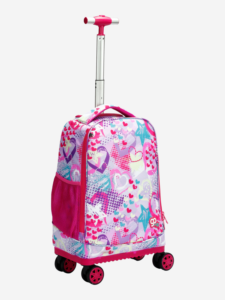 Чемодан детский BEYOND TIME D10 Сердечки на светлом фоне розовый
