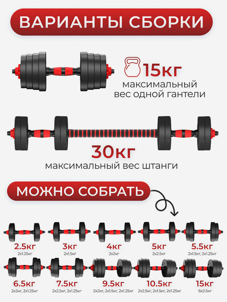 Гантели разборные купить в Минске в интернет-магазине, цены