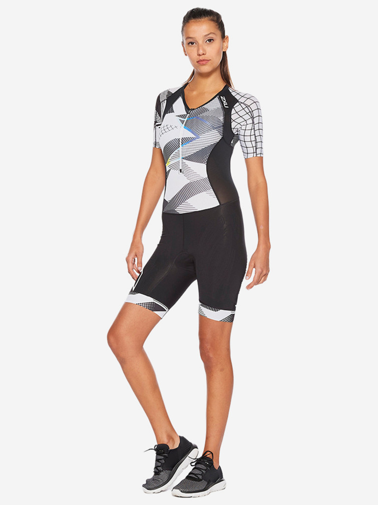 Женский Компрессионный Костюм Для Триатлона 2XU Compression Full Zip Sleeved Trisuit