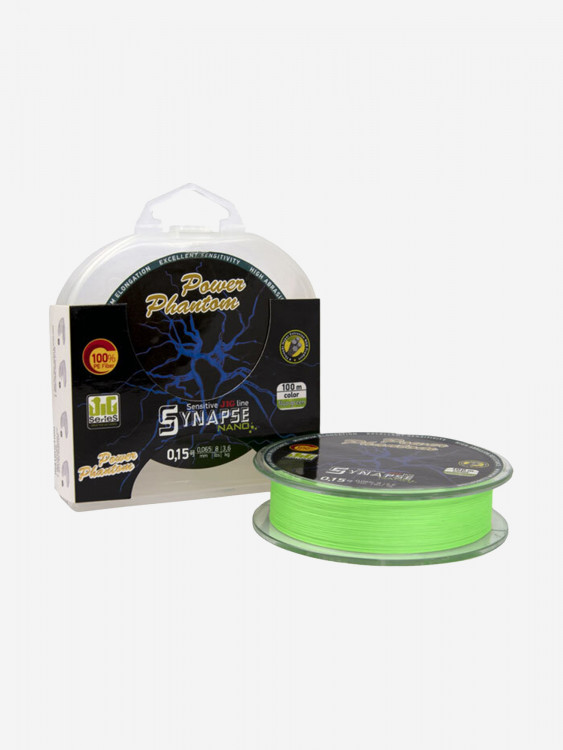 Шнур для рыбалки Power Phantom Synapse NANO PE 100m, флуоресцентный зеленый #0,12 (2,7кг), 0,055mm