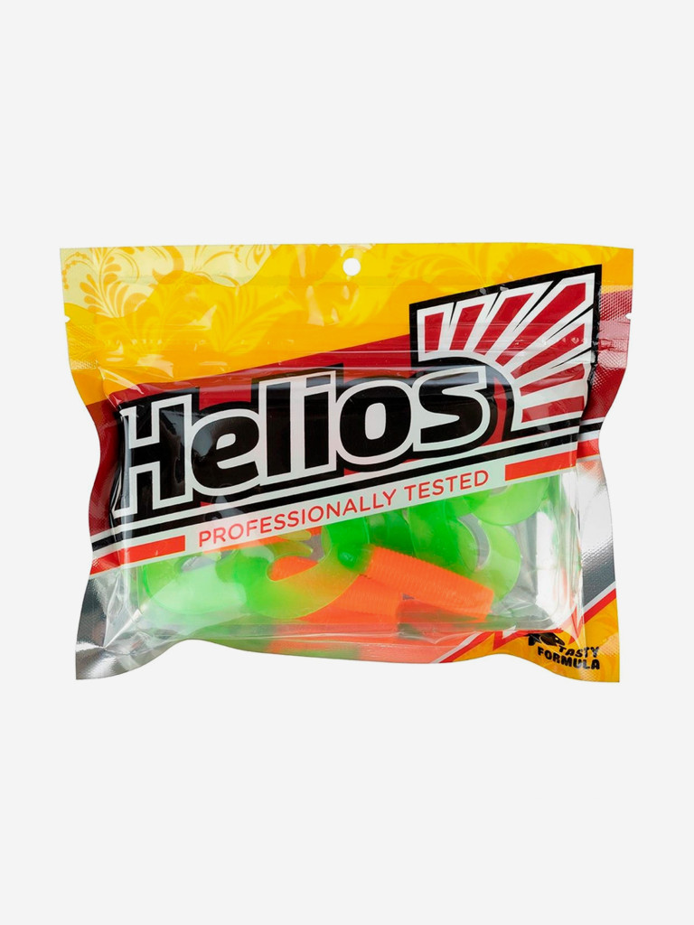 Мягкая приманка Helios Credo Double Tail, 3,54'' / 9 см, Orange & Green, 5 шт (HS-28-025)