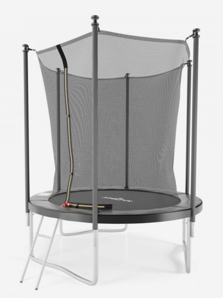 Батут с защитной сеткой DFC JUMP4FUN 6 ft черный с лестницей