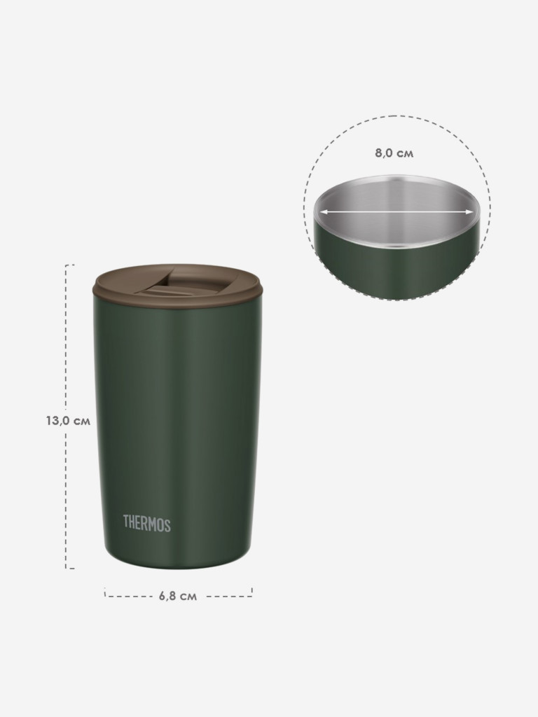 Термокружка для кофе 400 мл THERMOS JDP-401 зелёная