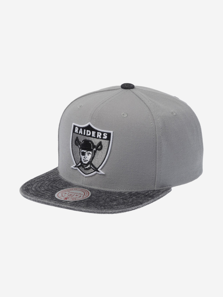 Бейсболка с прямым козырьком MITCHELL NESS HS12144-LAIGREY Los Angeles Raiders NFL
