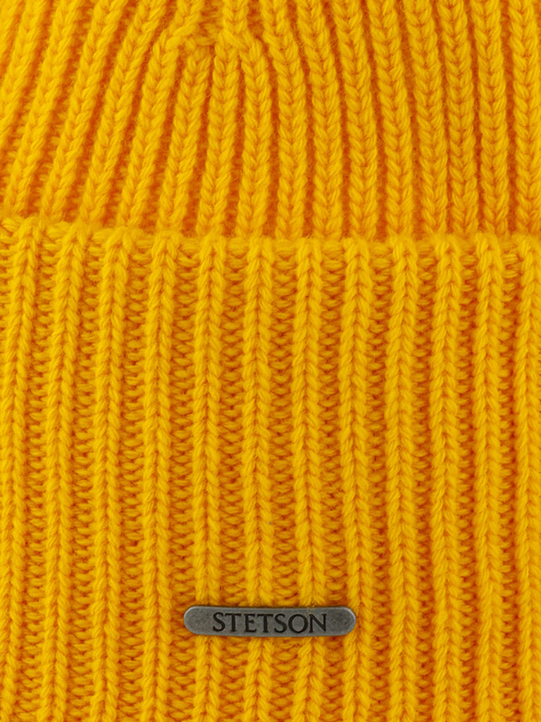Шапка с отворотом STETSON 8599382 BEANIE WOOL (желтый)