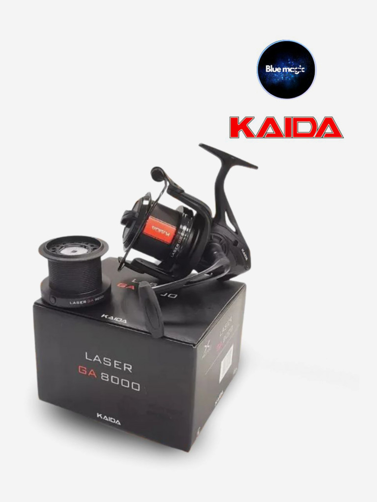 Катушка для спиннинга и удочки Kaida катушка для рыбалки карповая с передним фрикционом Kaida LASER GA8000 (7+1) подшипник, с запасной шпулей