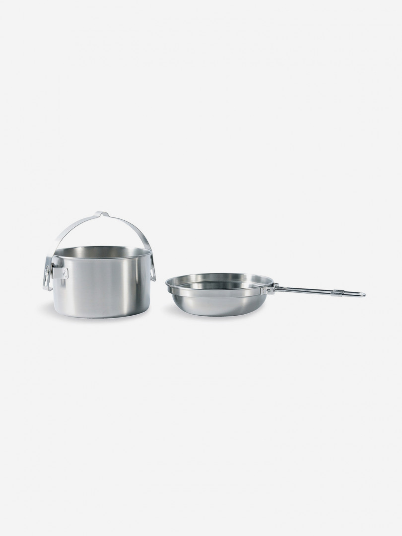 фото Набор посуды: котелок, сковорода-миска tatonka kettle 1.0 l, серебряный