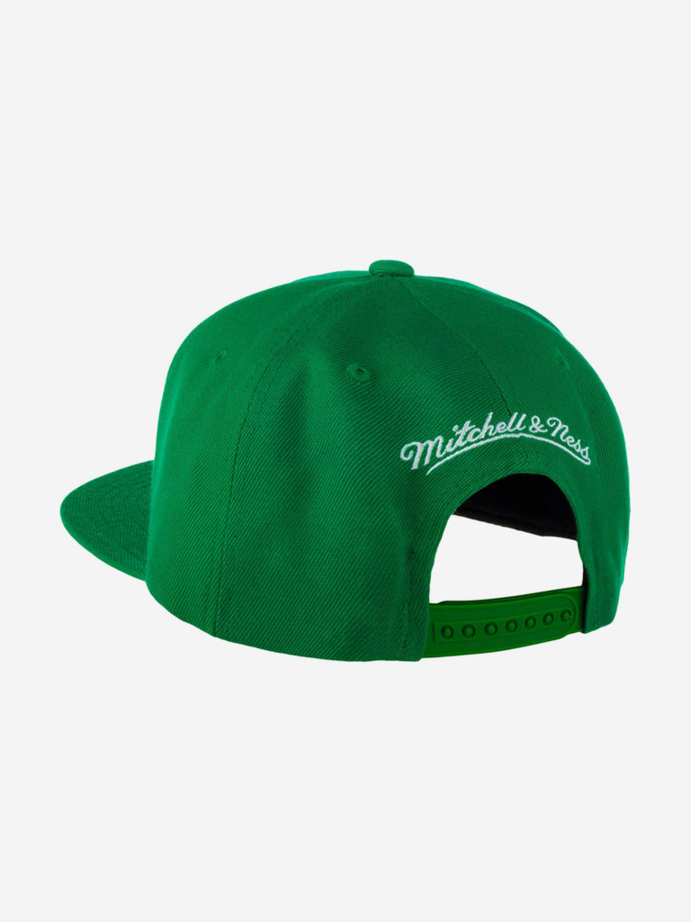 Бейсболка с прямым козырьком MITCHELL NESS 6HSSSH20056-BCEGREN Boston Celtics NBA