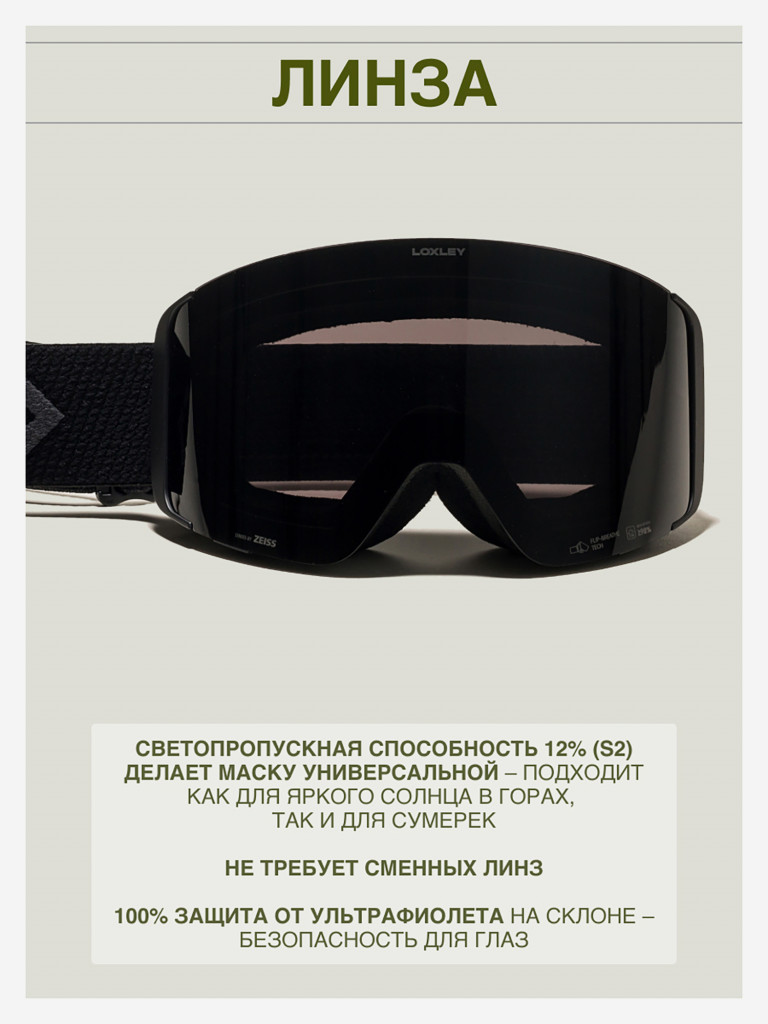 Маска сноубордическая - горнолыжная LOXLEY - BREATH