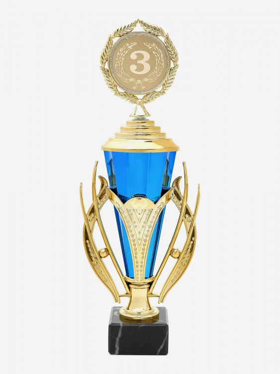 Кубок для награждения за 3 место синего цвета