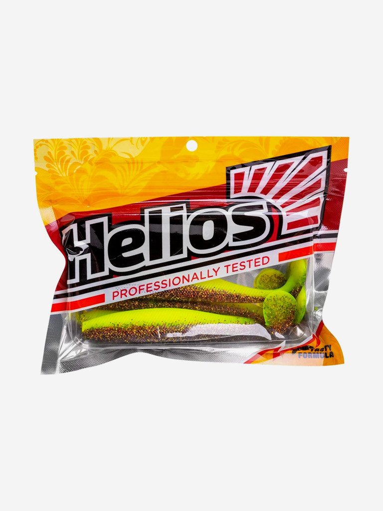 Мягкая приманка Helios Trofey, 5,5'' / 14 см, Golden Lime, 4 шт (HS-25-048)