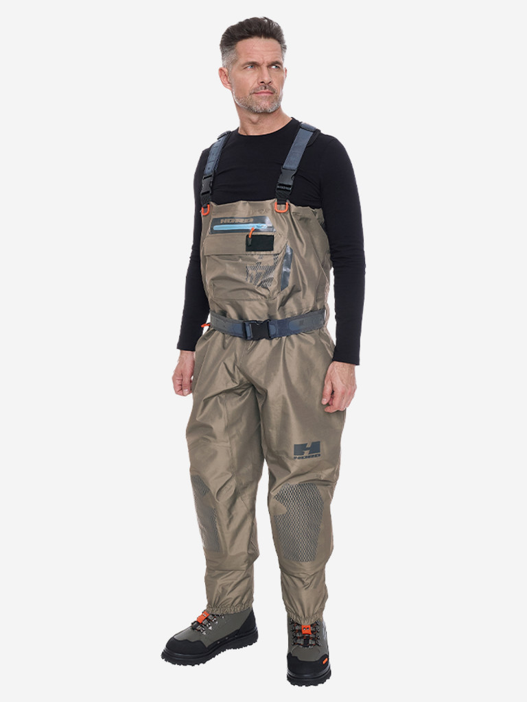 Мембранные вейдерсы Hord, мужские, водонепроницаемые, полиэстер, хаки