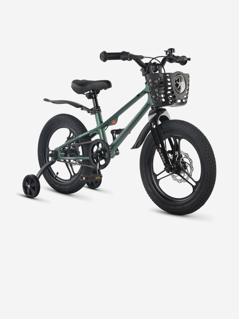 Велосипед Детский Maxiscoo Shark pro 16'' Зеленый Матовый (2026)