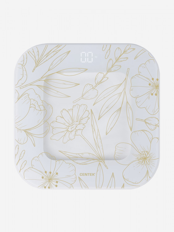 Весы напольные Centek CT-2440 LED FLOWER электронные шаг 0,1кг/фунт, LCD 65x28, размер 28х28см