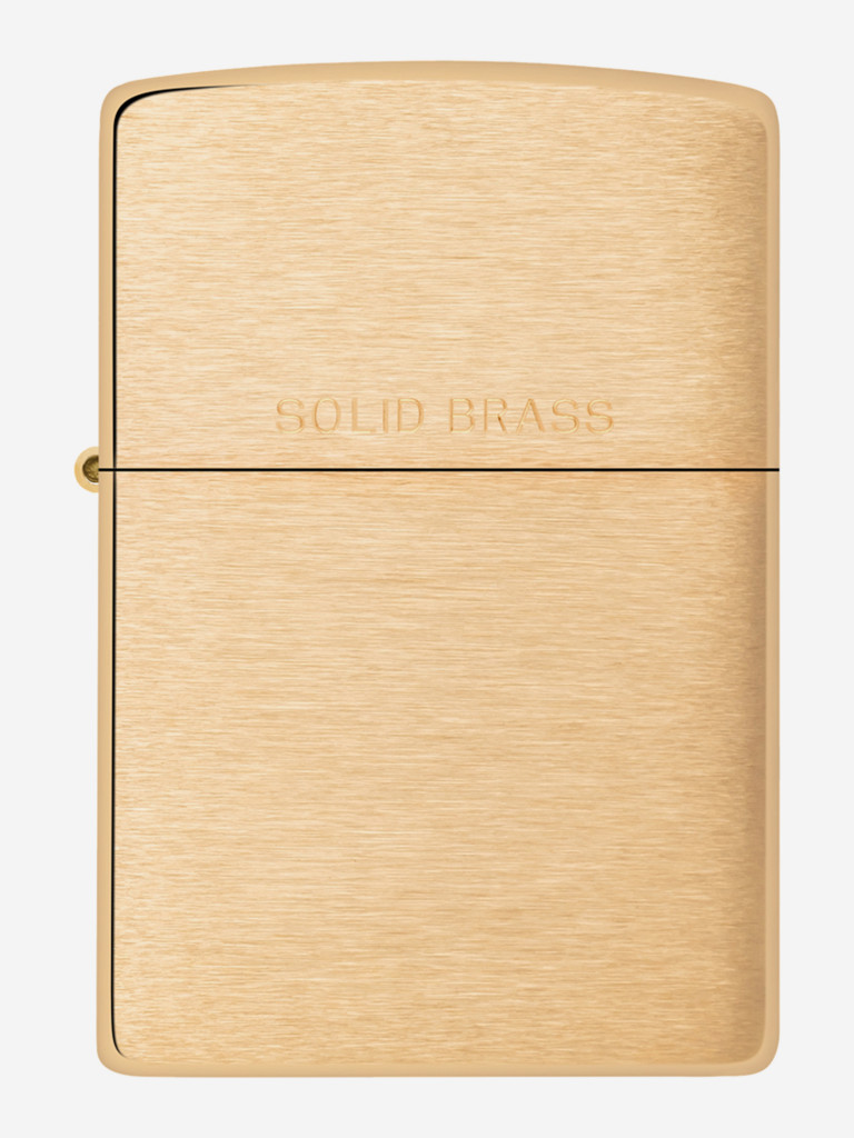 Зажигалка Zippo 204 Classic Brushed Brass, золотистая матовая