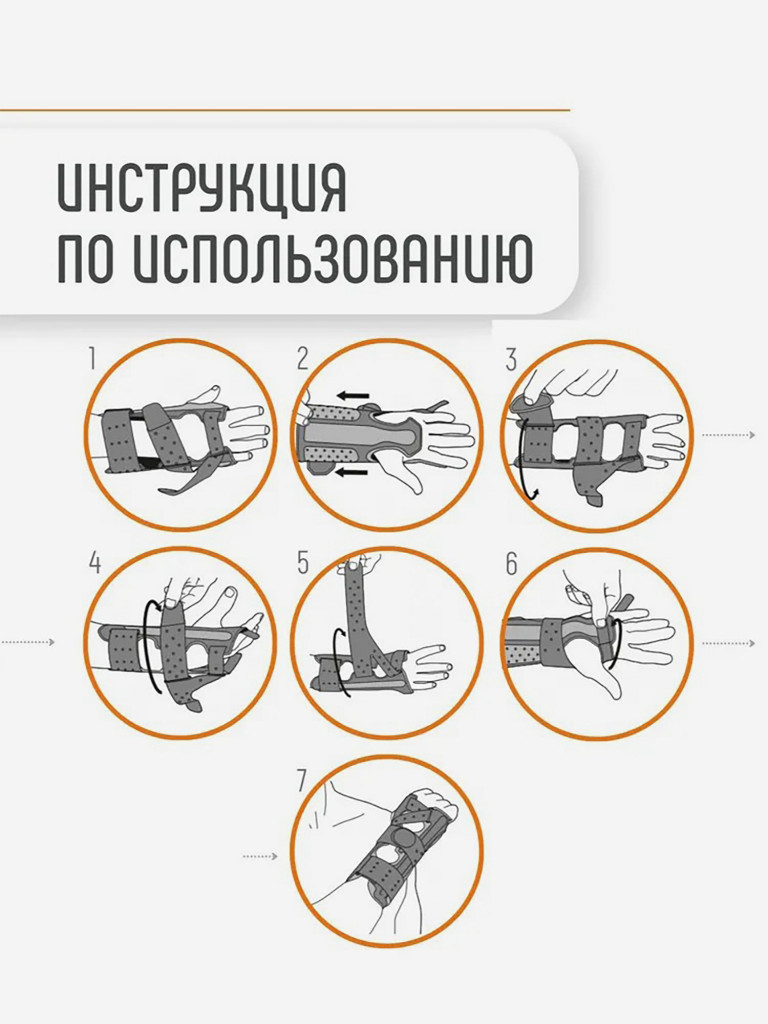 Ортопедический ортез на лучезапястный сустав ORLIMAN бандаж на запястье, фиксатор руки Испания M660