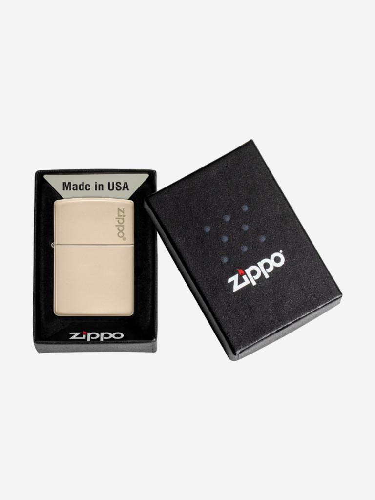 Зажигалка бензиновая ZIPPO 49453ZL Classic Logo Flat Sand