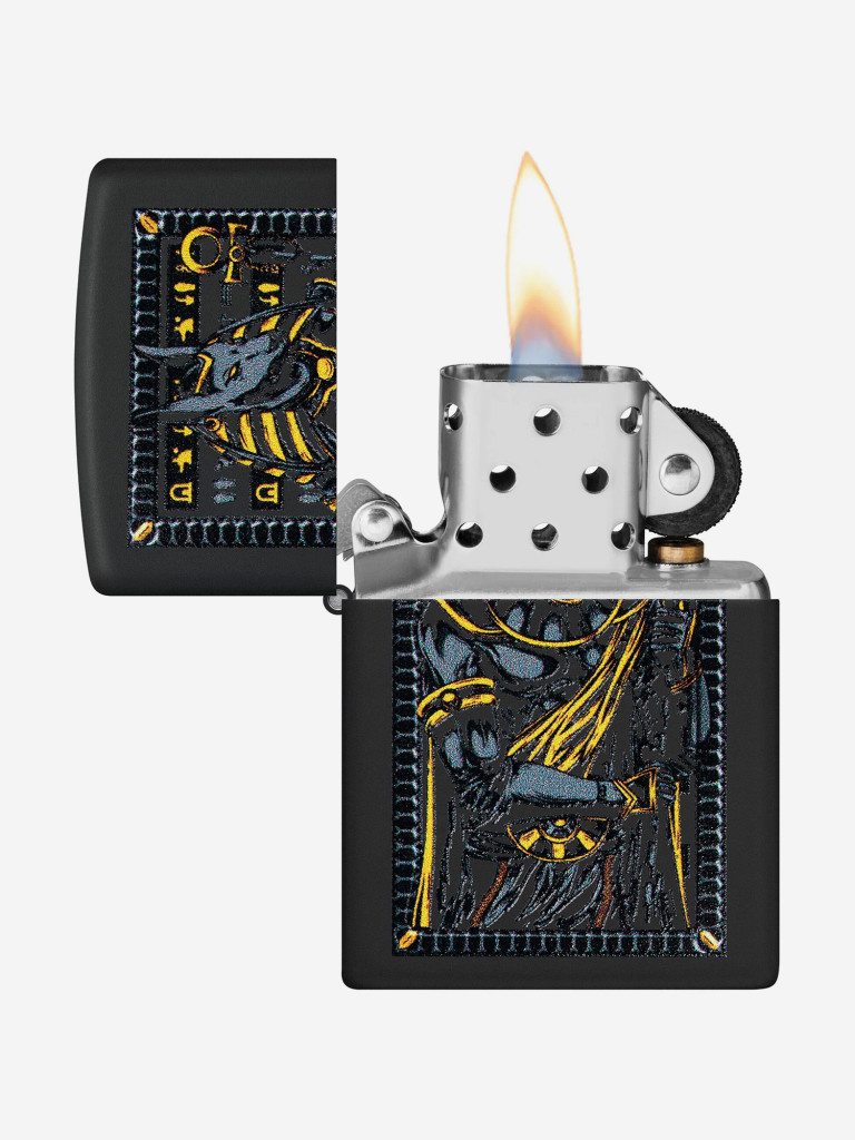 Зажигалка бензиновая ветроустойчивая Zippo Anubis Black Matte