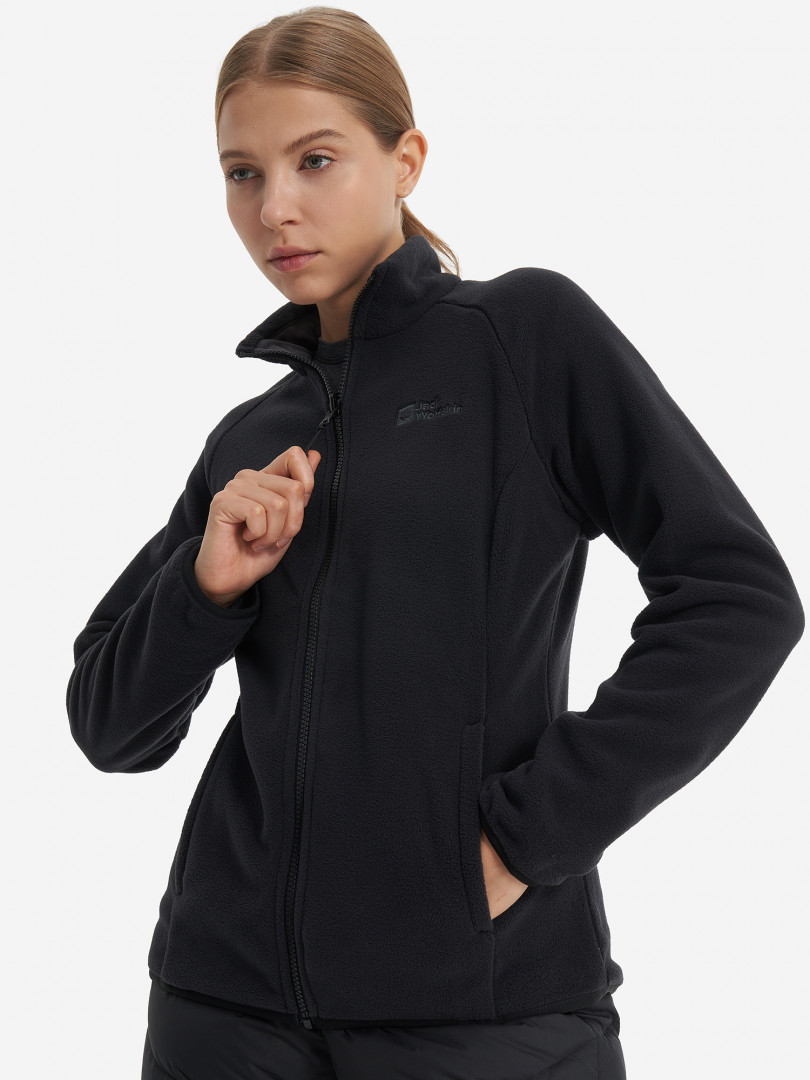 фото Джемпер флисовый женский jack wolfskin moonrise, черный