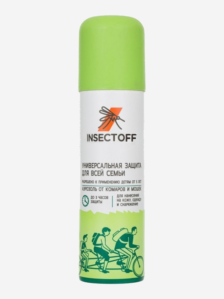 Аэрозоль от комаров и мошек Insectoff салатовый цвет — купить за 349 руб.,  отзывы в интернет-магазине Спортмастер