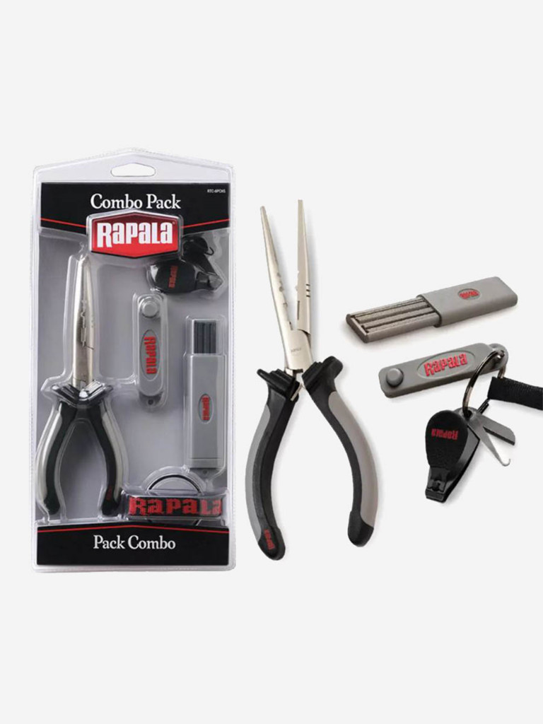 Комбо-набор аксессуаров для рыбалки Rapala 9 CHS (плоскогубцы Fisherman s, 16см; точило для крючков; прокалыватель для джиг головок; кусачки с шнурком)