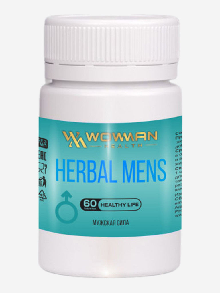 Мужская сила WowMan WMAS1011 Herbal Mens на основе трав для мужского  здоровья натуральное средство Белый цвет — купить за 890 руб. со скидкой 70  %, отзывы в интернет-магазине Спортмастер