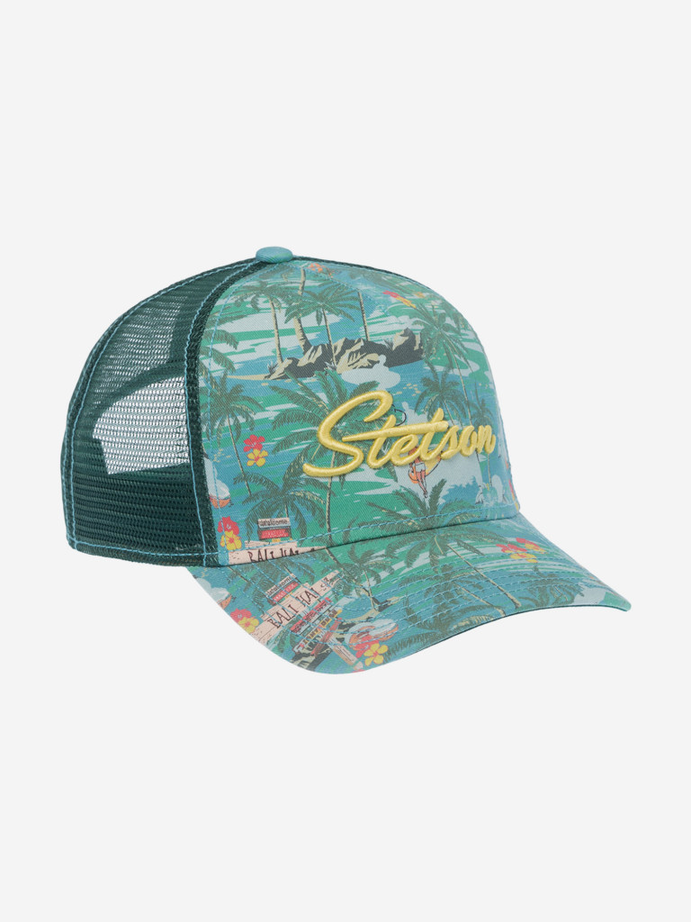 Бейсболка с сеточкой STETSON 7741126 TRUCKER CAP ALOHA PRINT (голубой)