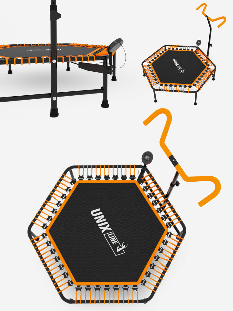 Батут спортивный для фитнеса и джампинга UNIX Line Fitness Pro 125 см, оранжевый