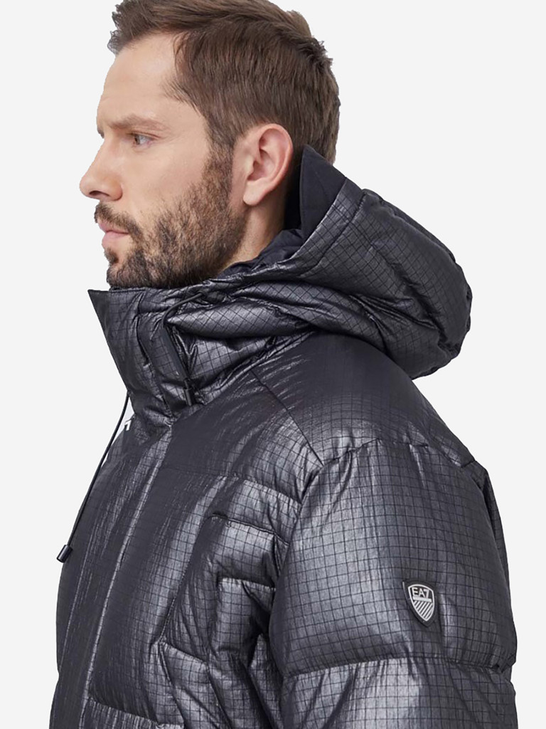 Глянцевый пуховик оверсайз мужской EA7 DOWN JACKET